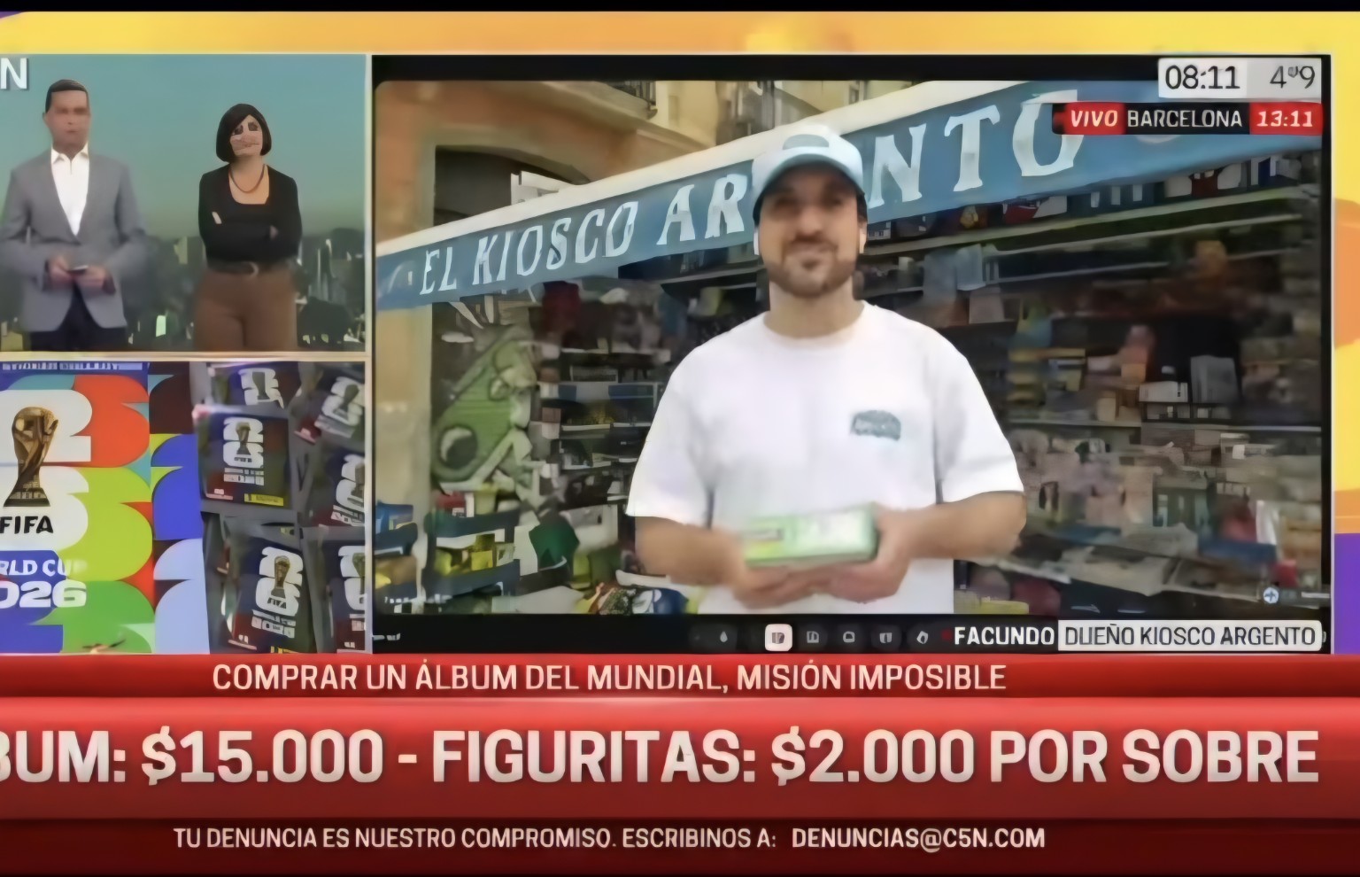 Entrevista en vivo de C5N a El Kiosco Argento